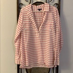 V Neck Gap Striped Shirt
